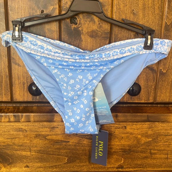 POLO RALPH LAUREN Light Blue Bikini Bottoms♻️Recycled🌱Fabric Sz M NEW With TAGS - Picture 6 of 12